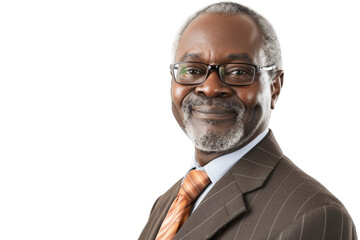 Smiling African American Businessman with Glasses Isolated Transparent PNG