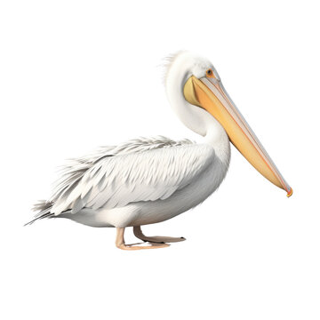 American White Pelican PNG Cutout, Generative AI