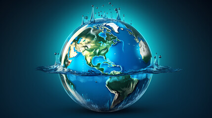World Water Day background, concept of global warming and climate change