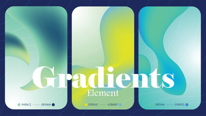 collection of green gradient color trends for design