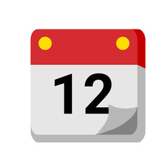 Fototapeta premium 12 days of the month calendar isolated on white transparent background for event, birthday, date, month, day, appointment, agenda, business and deadline. empty month for text