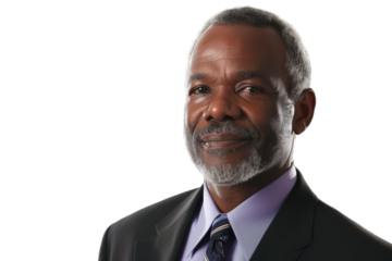 Smiling African American Businessman in Pinstripe Suit Isolated Transparent PNG