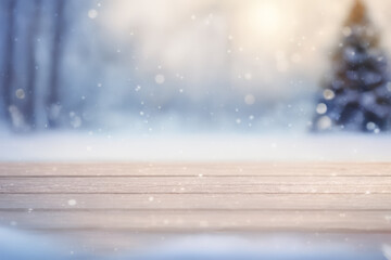 Winter Wonderland Showcase: Outdoor Table for Product Display