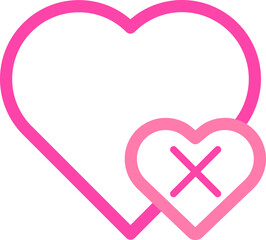 pink love outline style