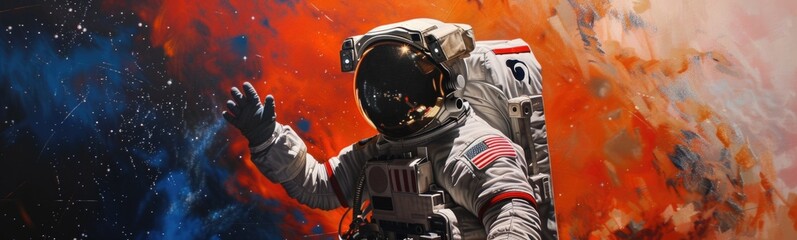 Astronaut background. Banner - obrazy, fototapety, plakaty