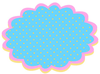 blue comic speech bubble with dots halftone