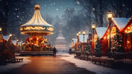 Gordijnen Christmas park © Fauzia