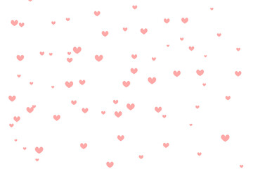 Fototapeta na wymiar Radiant Pink Confetti Hearts: Transparent Background Graphic