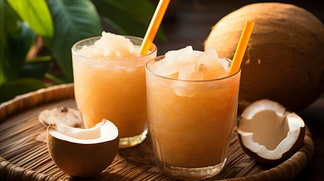 santol juice in a bamboo cup tropical santol juice
