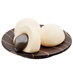 Mochi With Chocolate Melted