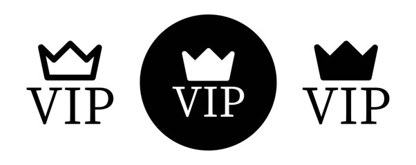 VIP outline icon collection or set. VIP Thin vector line art