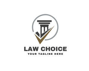 best choice check mark choice pillar lawyer logo icon symbol design template illustration inspiration