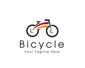 abstract fast move bicycle logo icon symbol design template illustration inspiration - obrazy, fototapety, plakaty