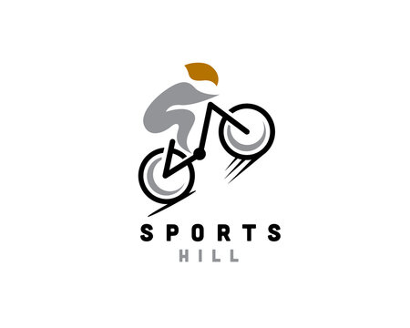 Bicycle Sports Hill Track Logo Icon Symbol Design Template Illustration Inspiration