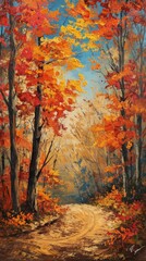 Obraz na płótnie Canvas Autumn fall illustration background. Vertical background 