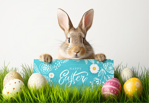 Easter Banner Mockup. Ai Generated