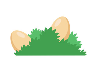 Easter Eggs in Grass Illustration
