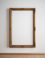Empty frame on a wall mockup template blank picture frame