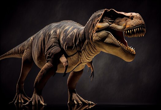 Tyrannosaurus Rex. T-Rex is a genus of large theropod dinosaur. Transparent background. Generative AI