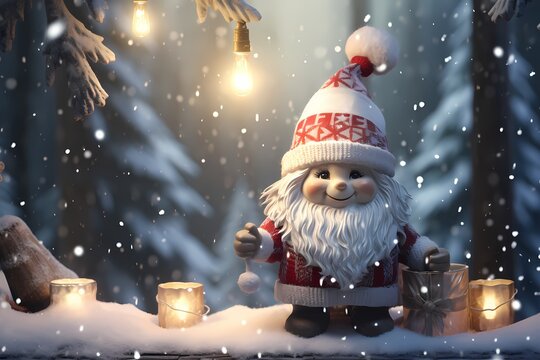 Unbelievably detailed image of a kute mini snowman bathed in Natural Lighting and Incandescent glow, surrounded by falling snow and adorned with snowballs