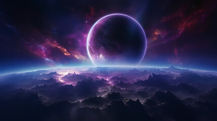 Space galaxy background, 3D illustration of nebulae in the universe