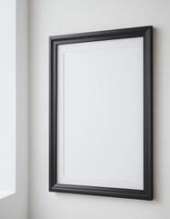 Empty frame on a wall mockup template blank picture frame