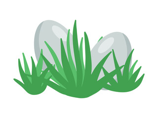 Easter Eggs in Grass Illustration
