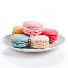 Obraz premium colorful macarons isolated on white background
