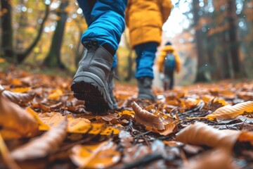 Hiking. Autumn background 