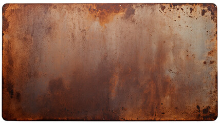 blank metal plate with a rusted surface isolated on white background - obrazy, fototapety, plakaty