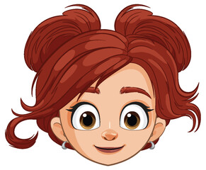 Vector illustration of a smiling young girl