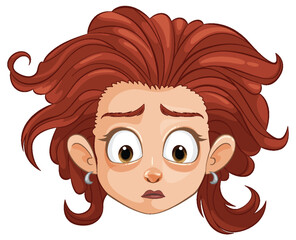 Vector illustration of a girl with a shocked expression