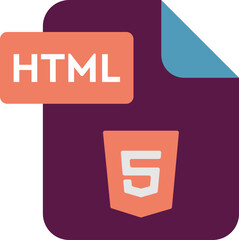 HTML File format icon rounded shapes