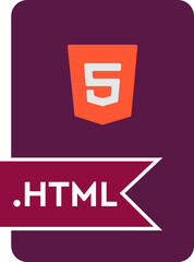 HTML File format icon  Wine Berry fill 