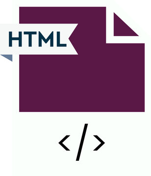 HTML File format icon  roe color fill