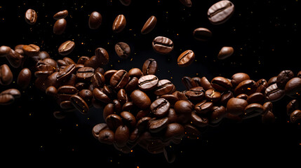Obraz premium Hot roasted coffee, commercial photography