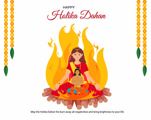 holika dahan indian festival poster and banner design