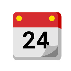 Fototapeta premium 24 days of the month calendar isolated on white transparent background for event, birthday, date, month, day, appointment, agenda, business and deadline. empty month for text