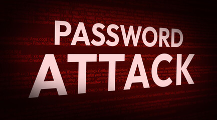 Password Attack red alarming design with white typography on it, abstract security breach concept wallpaper