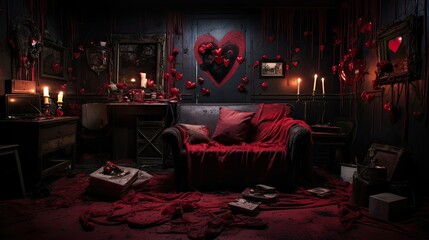 Fototapeta na wymiar blood horror valentine