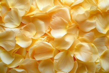 Stunning Wedding Banner Showcasing Soft Yellow Flower Petals Up Close