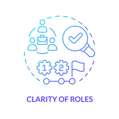Transparency and clarity of roles blue gradient concept icon. Clear requirements for employees. Round shape line illustration. Abstract idea. Graphic design. Easy to use in promotional material
