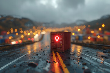 mapping technology, Gps tracking concept, delivery container