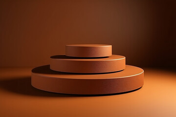 3d podium for product with clean clay effect