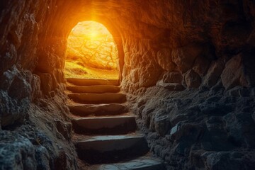 The Glorious Empty Tomb: Symbol Of Renewal And Hope - obrazy, fototapety, plakaty