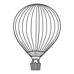 Naklejka premium Hot air balloon outline coloring page illustration for children and adult