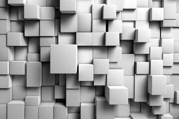 Abstract, modern 3D wall with polished tiles. Arabesque concrete blocks form a futuristic wallpaper. 3D rendered image. Generative AI