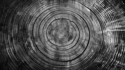 Stoff pro Meter Wooden texture of a tree trunk with annual rings close-up. © YULIYA