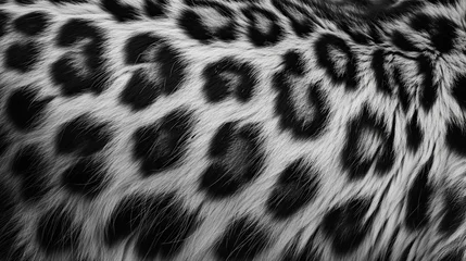  Close up of black and white leopard fur texture. Abstract background. © YULIYA