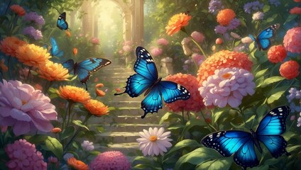 a illustration of beatiful  butterfly fantasy